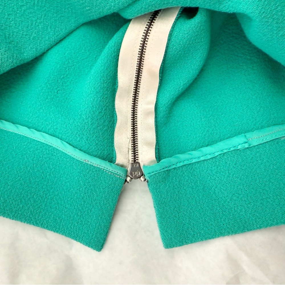 ROKSANDA ILINCIC TEAL GREEN PLEATED BACK ZIPPER SLEEVELESS SHEATH DRESS - Picture 10 of 14